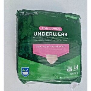 Women's Disposable Underwear Size 2XL Max Absorbency 14 Pack Rite Aid Brand -NEW